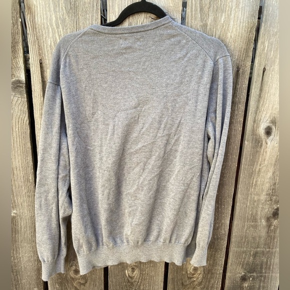 Men's Polo Ralph Lauren Sweatshirt Gray Pony XL V-Neck Cotton Preppy Dad Classic - Picture 7 of 12